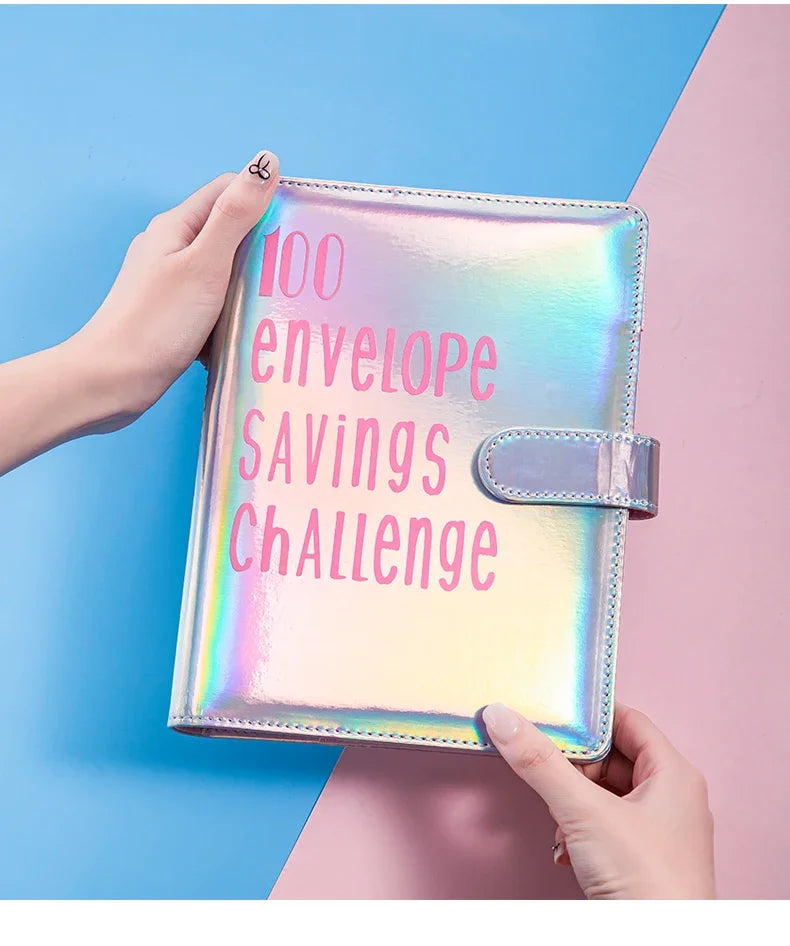 100 Envelope Challenge Binder Save Savings Challenges Loose-Leaf Binder Budget Binder with Cash Envelopes Money Organizer System