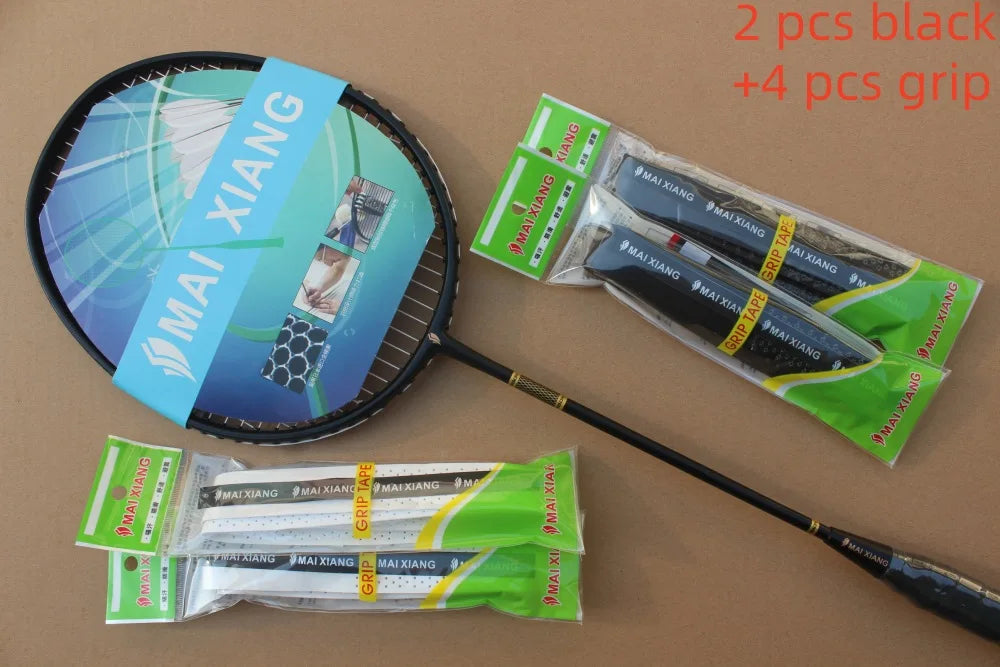 2pcs  MAI XIANG Composite Carbon badminton rackets novice training badminton racquet