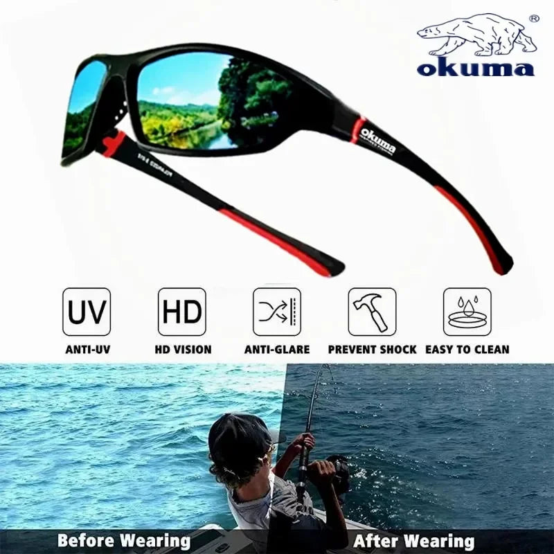 Okuma UV400 Fishing Sunglasses Men's Driving Shades Male Sun Glasses Hiking Fishing Classic Sun Glasses UV400 Eyewear