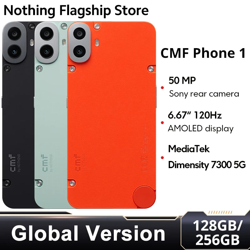 Global Version CMF Phone 1 Smartphone 50MP Camera 6.67" 120Hz Super AMOLED LTPS Display MediaTek Dimensity 7300 5G