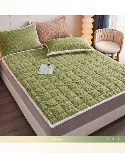 Winter soft mattress toppers student dormitory lamb velvet bed sheet single double bedspread thin tatami mat pad bed linens