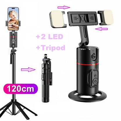 Wireless 360° Rotation Gimbal Smartphone Stabilizer Facial Tracking Selfie Stick Desktop Face Tracking Tripod for Mobile Video