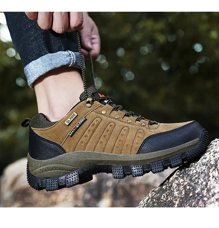 Men Casual Leather Shoes Classic Waterproof High Quality Shoes Women Climbing Shoes Outdoor Sneakers Trekking Leather Footwear