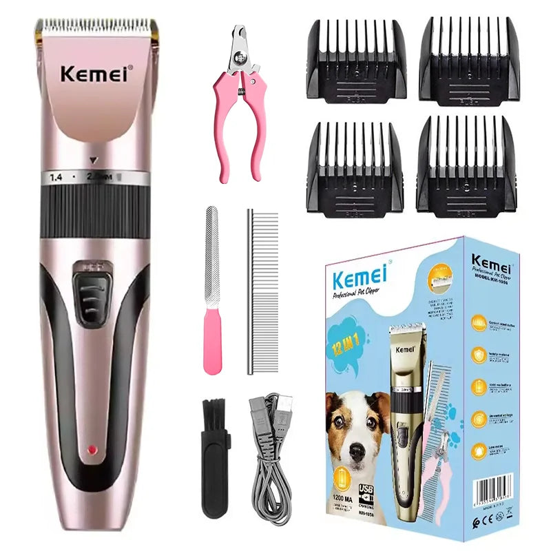 Professional Pet Grooming Clipper Kit Dog Hair Trimmer Electric Cat Shaver ceramic blade Rechargeable Animals Haircut Machine