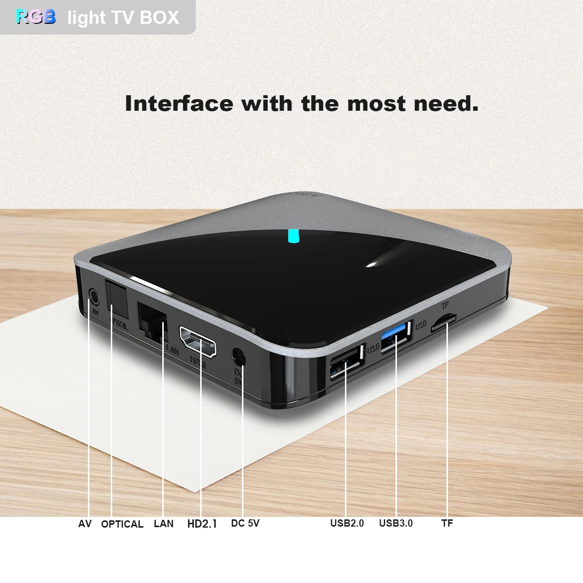 A95X Smart TV BOX  F3 Air 4K 2.4G/5G Dual Wifi RGB Light Amlogic S905X3 4GB 32GB 64GB  Android 9.0 Media Player Set Top TV Box