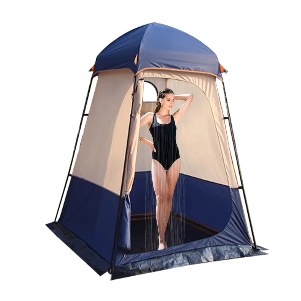 Portable Outdoor Privacy Shower Tent Double-Layer Sun Shelter for Camping Dressing Changing Room Toilet Hiking Fishing Picnic