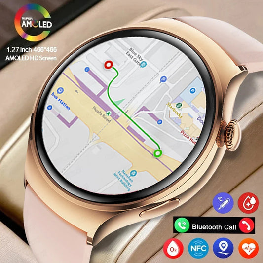 2024 New  For Huawei IOS GPS Track Smart Watch Women HD Screen Heart rate NFC Bluetooth Call Waterproof Blood Sugar Smartwatches