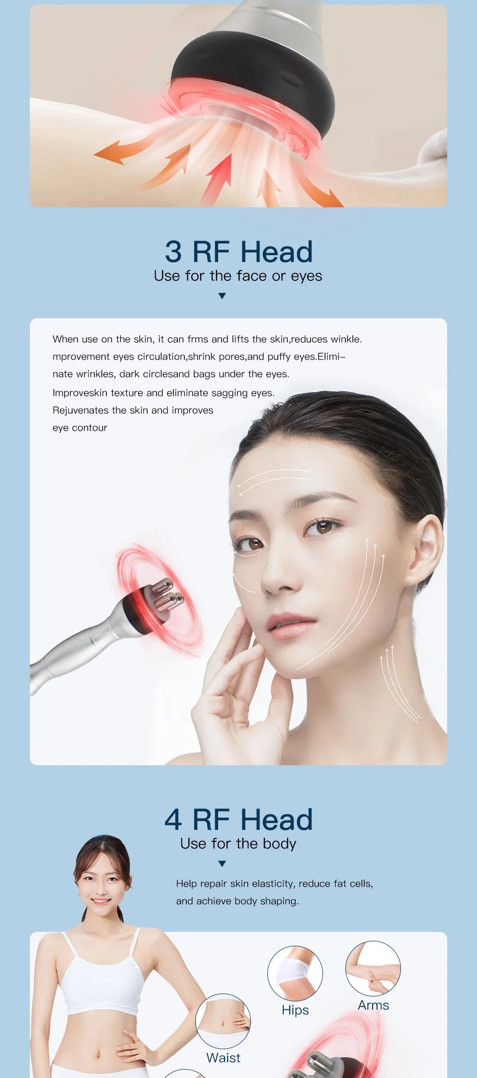 4/3IN1 Vacuum Ultrasonic Cavitation Radio Frequency Massage Lose Weight Slimming And Shaping Firming Skin Burn Fat Tender Skin