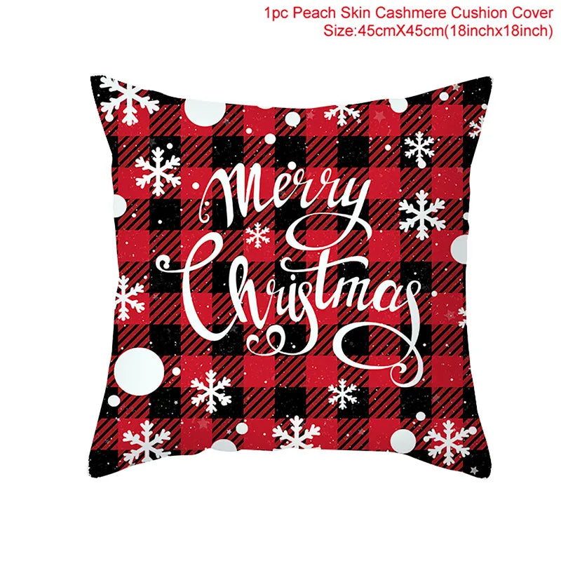 45cm Christmas Cushion Cover Navidad Merry Christmas Decorations For Home 2024 Xmas Noel Cristmas Ornaments New Year Gifts 2025