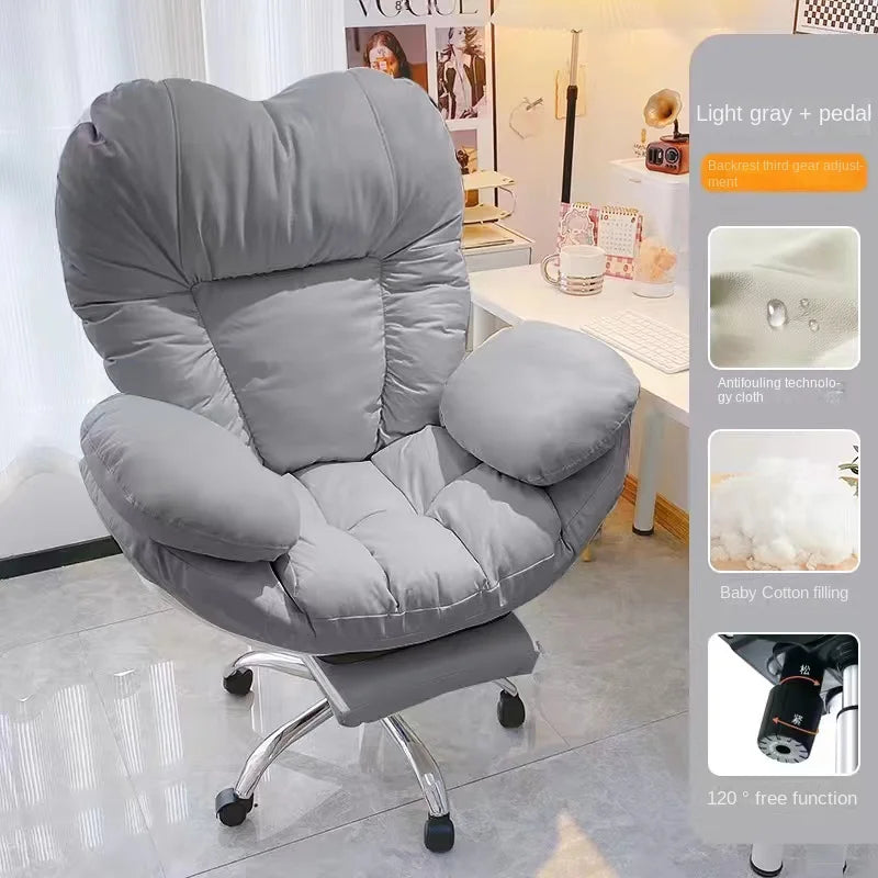 Lazy silla game Sofa Chair Office Chair Home Study Bedroom Chair Lifting Rotating Adjustable Widened Cushion with Foot Rest