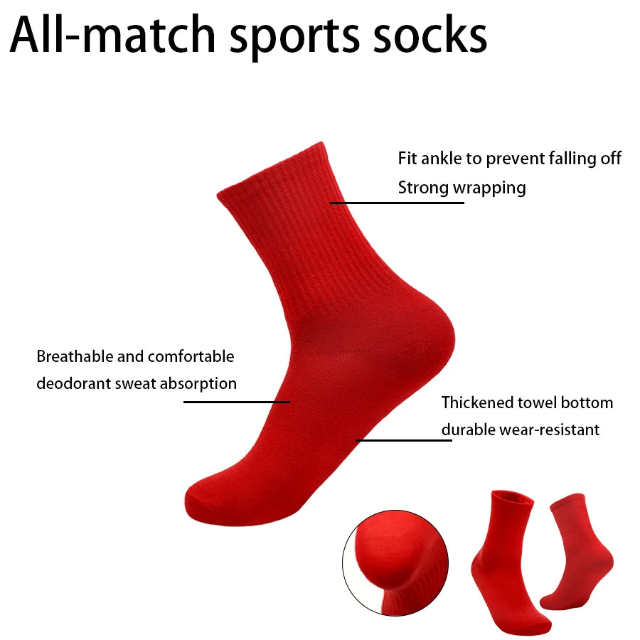 1/3 Red Christmas Socks Breathable FloorSocks  Men Women Yoga Socks Sports Socks Soft Wear-Resistant