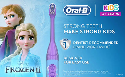 Oral-B Kids Electric Toothbrush Soft Bristle Gentle Clean Teeth Featuring Princess for Girl Toddlers Tooth Brush for kids age 3+