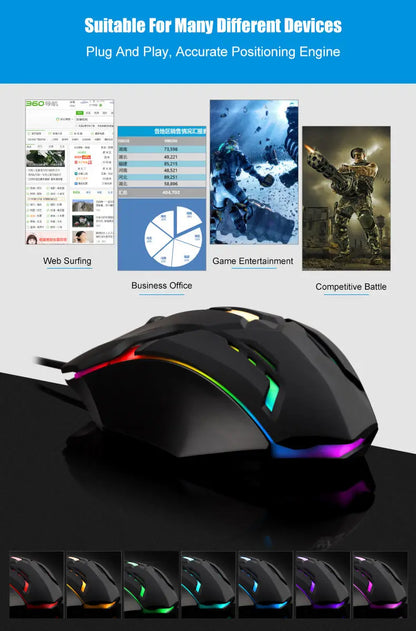 2023 Latest High Quality Ergonomic Design Gaming Mouse Desktop Computer Laptop USB Backlit Mouse Manufacturers Hot Sale