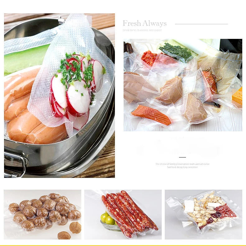 Kitchen Food Storage Vacuum Bags Thicker BPA-Free For Vacuum Sealer Packaging Food Vacuum Storage Bags 12+15+20+25+28cm*500cm