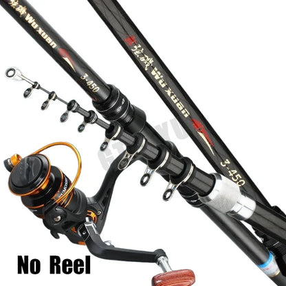 2.7M 3.6M 4.5M 5.4M 6.3M 7.2M Carbon Telescopic Rock Fishing Rod Ultra Light Rod Lure Carp Travel Ocean Spinning Fishing Rod