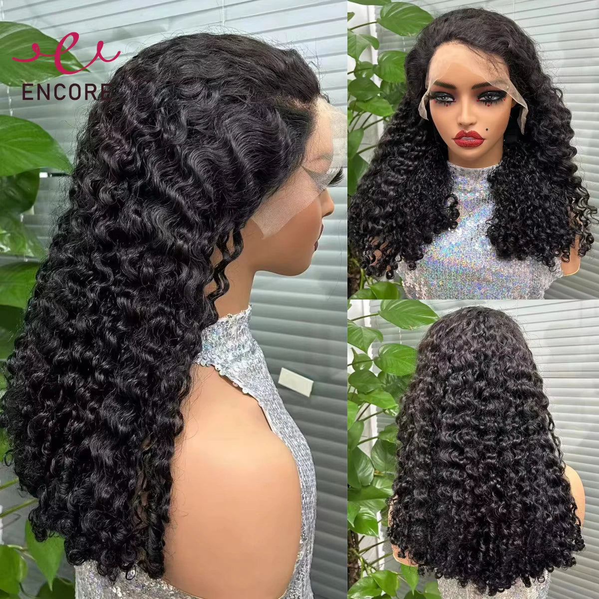 10-20 Inch 13x4 Lace Frontal Hair Wigs Curly Brazilian Remy Human Hair Wigs Natural Bouncy 300% Density Hair Wig for Black Women