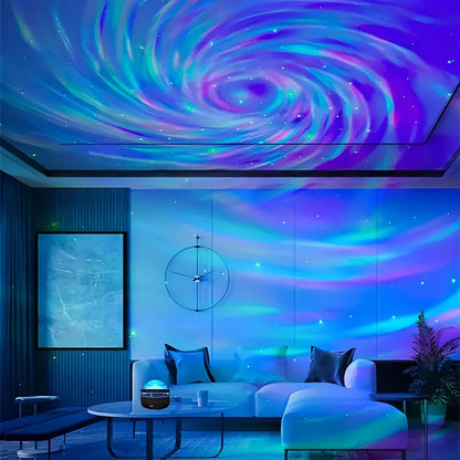 Starry Sky Galaxy Lamp Projector LED Night Light Remote Control Sound Active 5V USB Charging 7 Modes for Kids Room  Party Decor