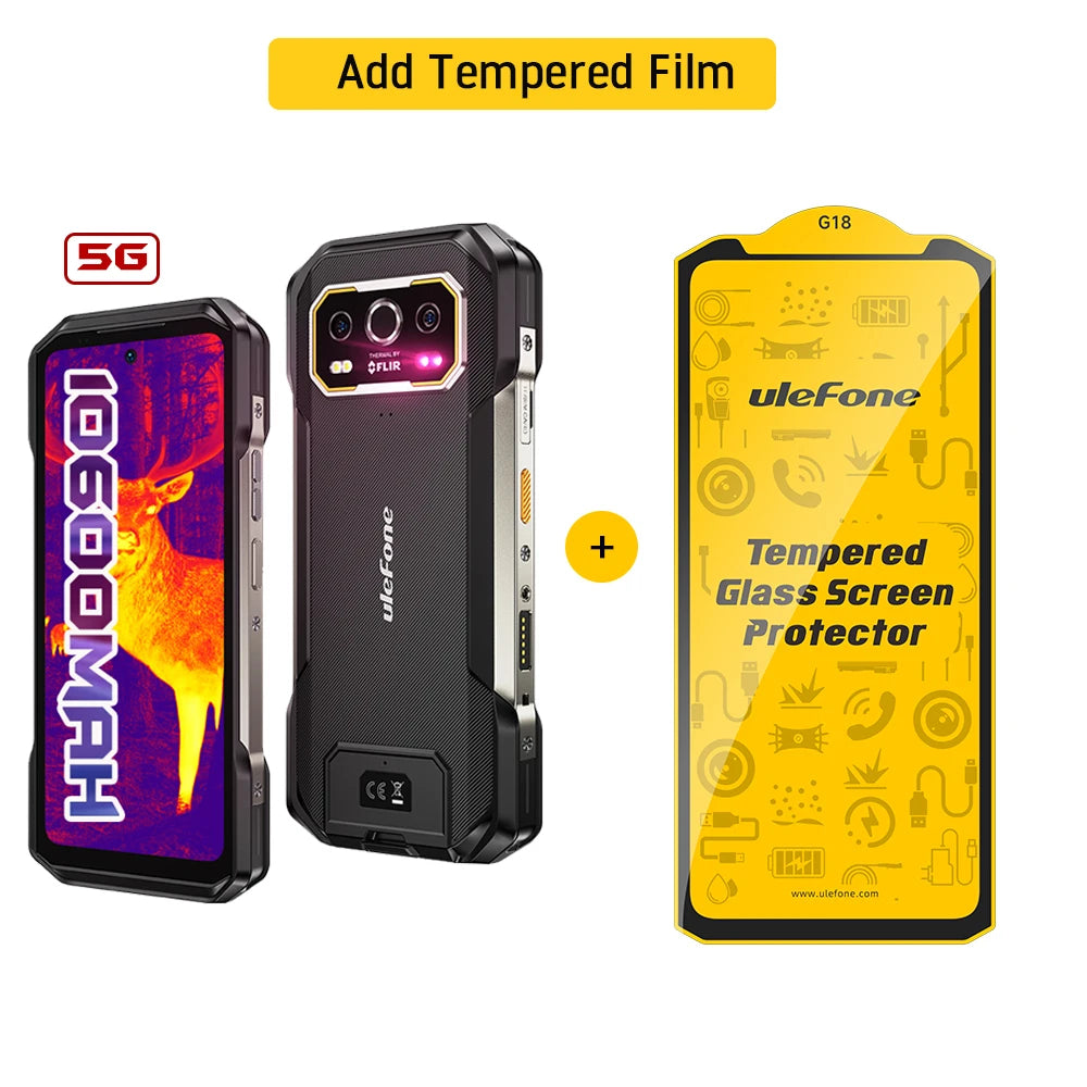 Ulefone Armor 27T Pro 5G Rugged Phone 10600mAh Android 14 Smartphone 50MP+64MP Night Camera 6.78" 120Hz 24GB+256GB NFC Mobile