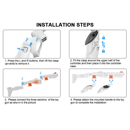 Shooting Games Accessories Gun Magnet Mount Reload VR Gaming Experience Magnetic Rifle GunStock For Meta Quest 3 VR Accessories