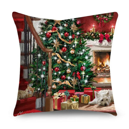 45cm Christmas Cushion Cover Navidad Merry Christmas Decorations For Home 2024 Xmas Noel Cristmas Ornaments New Year Gifts 2025