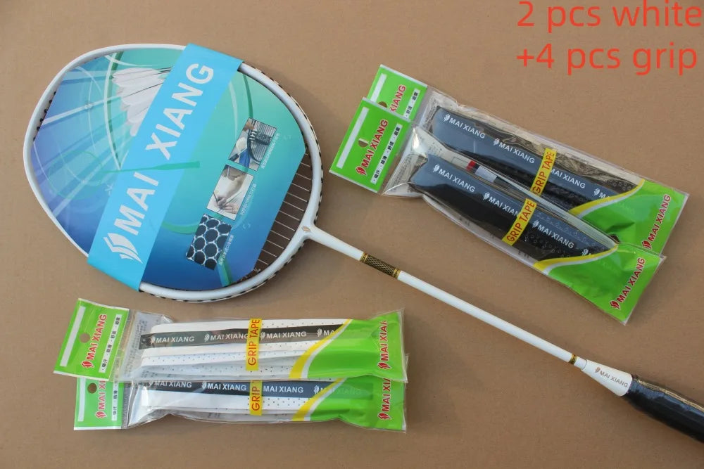 2pcs  MAI XIANG Composite Carbon badminton rackets novice training badminton racquet