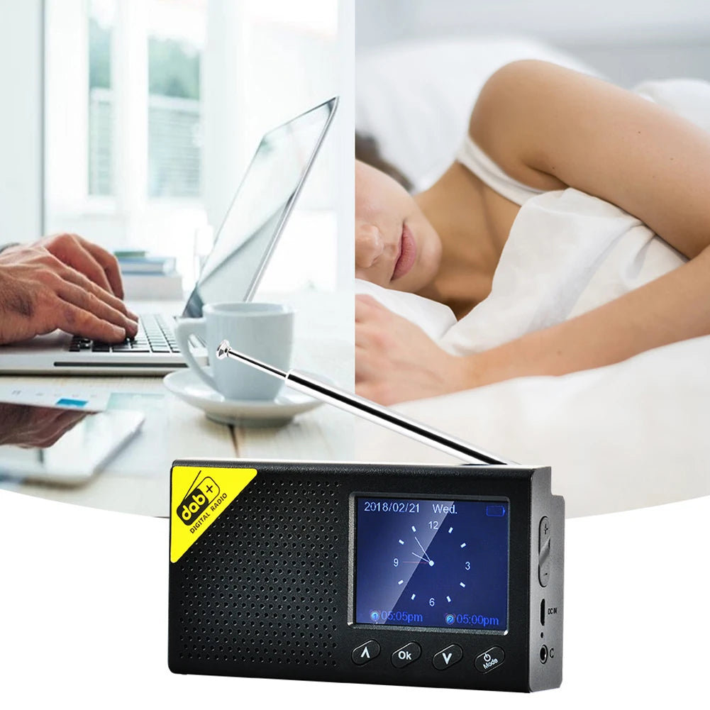 Digital DAB & FM Radio with BT Portable Digital Radio Rechargeable Wireless DAB+FM Receiver with Stereo Speaker Sound System