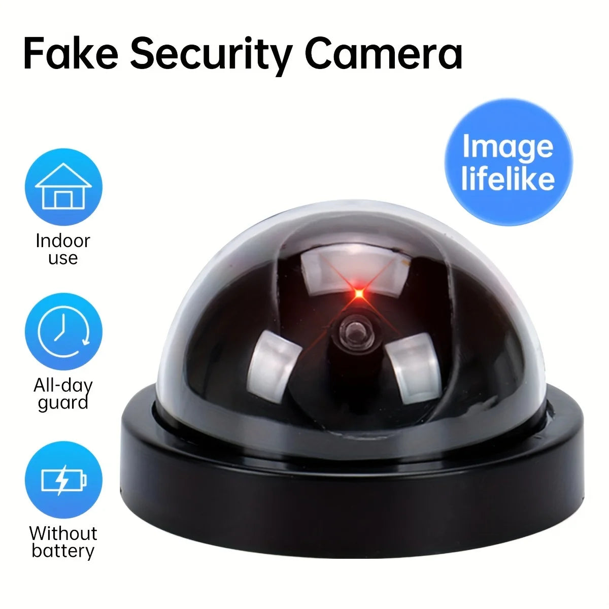 1pcs Dome Camera Dummy Waterproof Security CCTV Surveillance Camera With Flashing Red Led Light Outdoor Indoor Simulation Camera