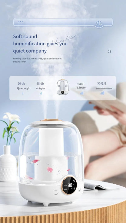 Double Spray 3L High Capacity Humidifier Colorful Lighting Household Office Desktop High Fog Air Humidifier Air Purifier