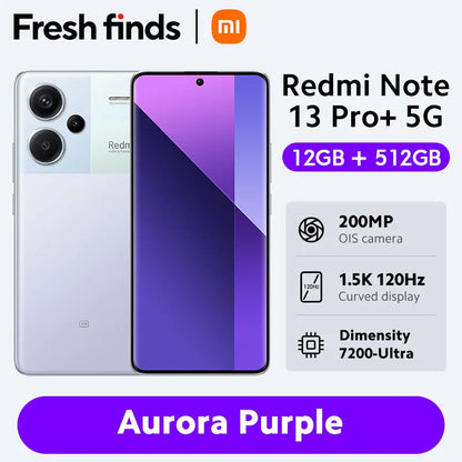 [Global Version] Xiaomi Redmi Note 13 Pro Plus 5G Smartphone 200MP OIS Camera 6.67" curved MOLED display 120W HyperCharge 120Hz