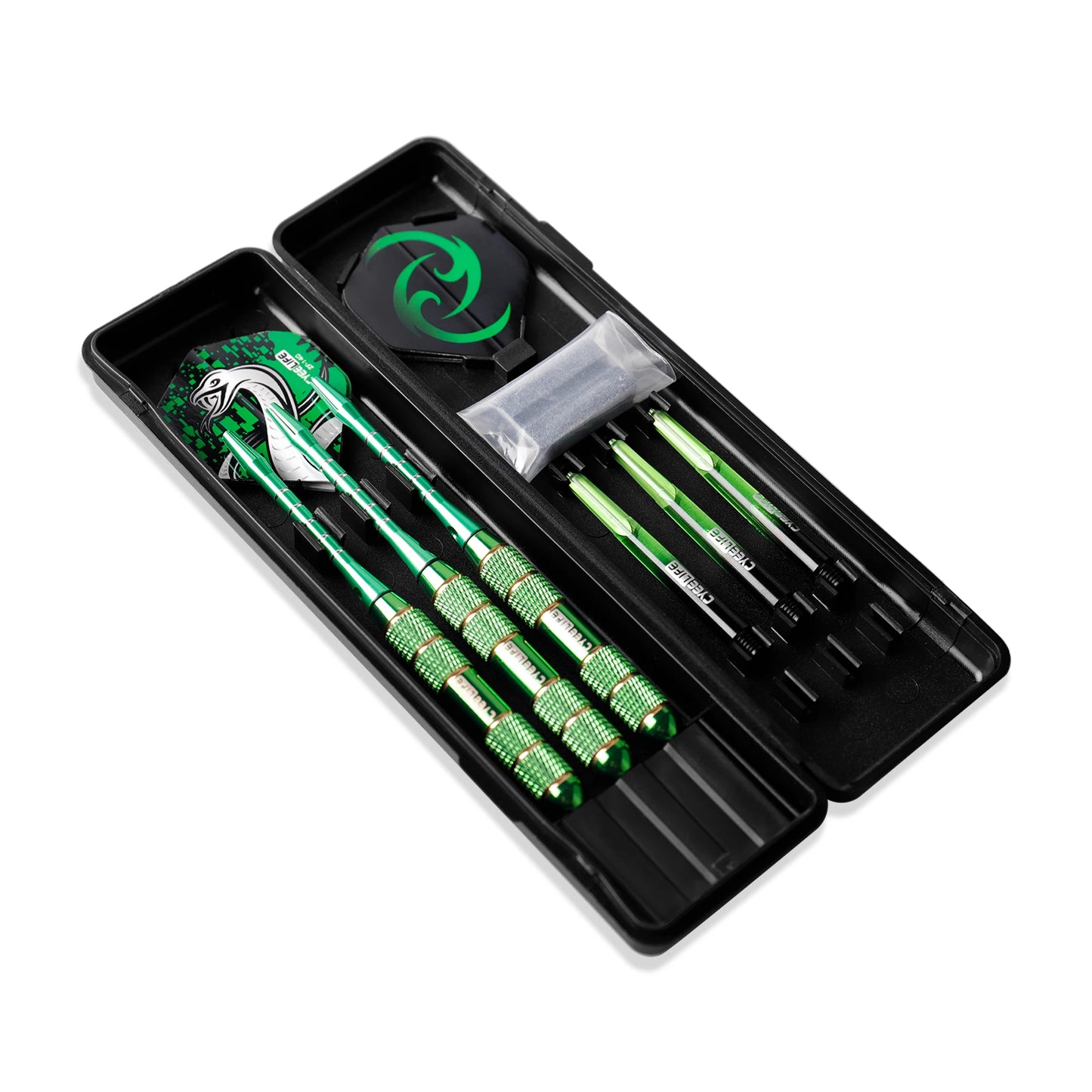 CyeeLife 24g Professional Dart Set 3PCS Steel Tip Darts Flights Anti-Fall Hard Dart Pure copper Dart Flying For Dartboard green