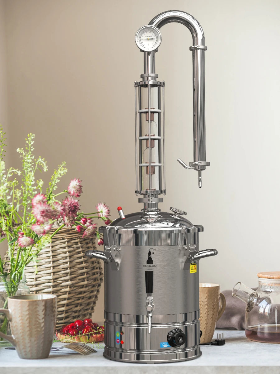 HOOLOO CT20s Home Distiller Crystal Column Alcohol Still Equipment Home Appliance Moonshine apparatus Brandy Whisky Rum Gin