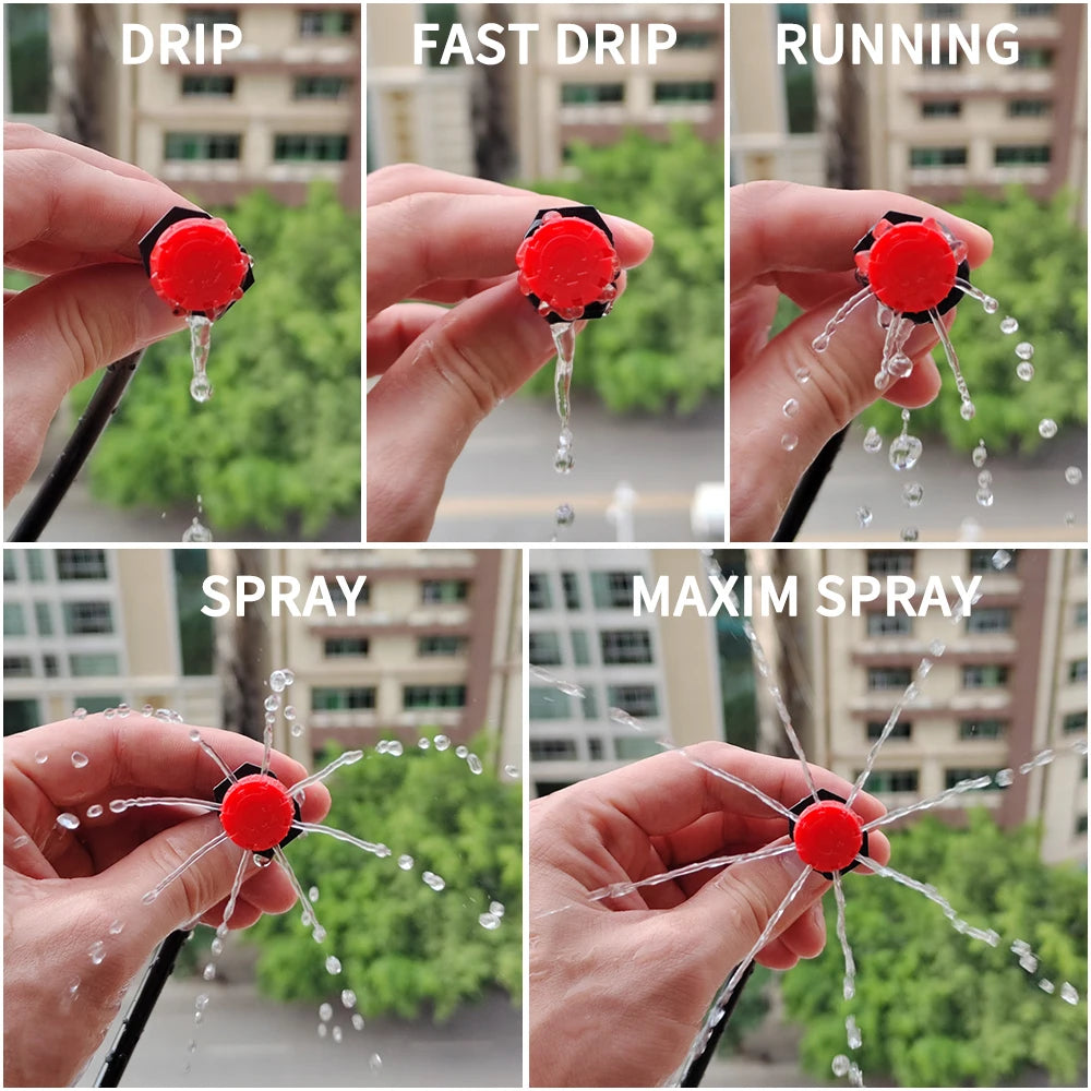 Micro Drip Irrigation System Portable 20M Automatic Watering with Adjustable Drippers Misting Watering Kits Garden Hose