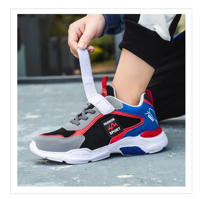 Four Seasons Children's Fashion Sports Shoes Boys' Running Leisure Breathable Outdoor Kids Shoes Lightweight Sneakers Shoes