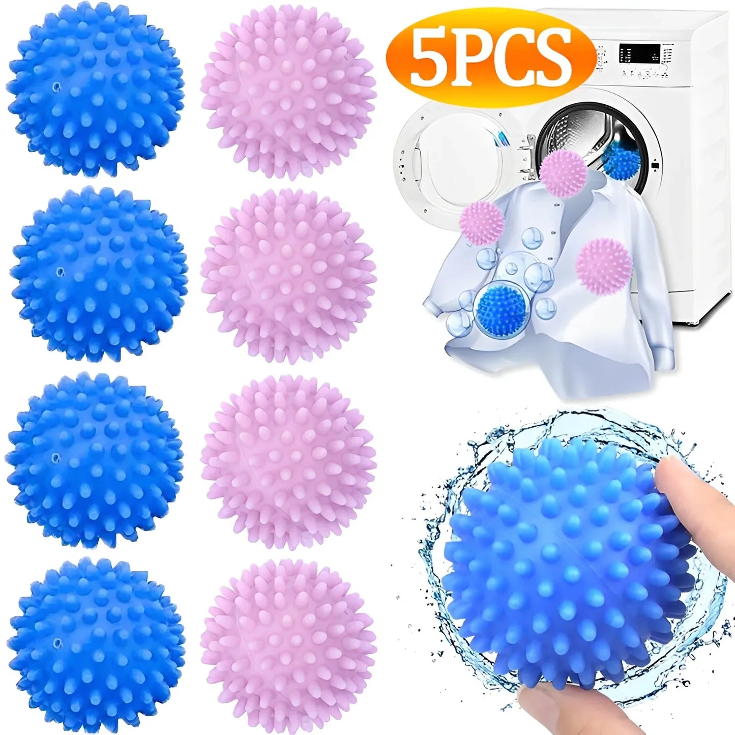 5/1pcs Magic Laundry Ball Reusable PVC Solid Cleaning Ball Household Cleaning Washing Machine Clothes Softener Cleaning Tools