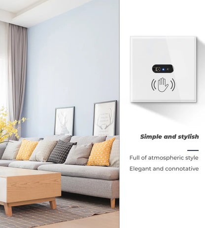 Infrare Wall Smart Light Switch IR Sensor No Need Touch EU Glass Screen Panel Switch Electrical Power On Off Lamp