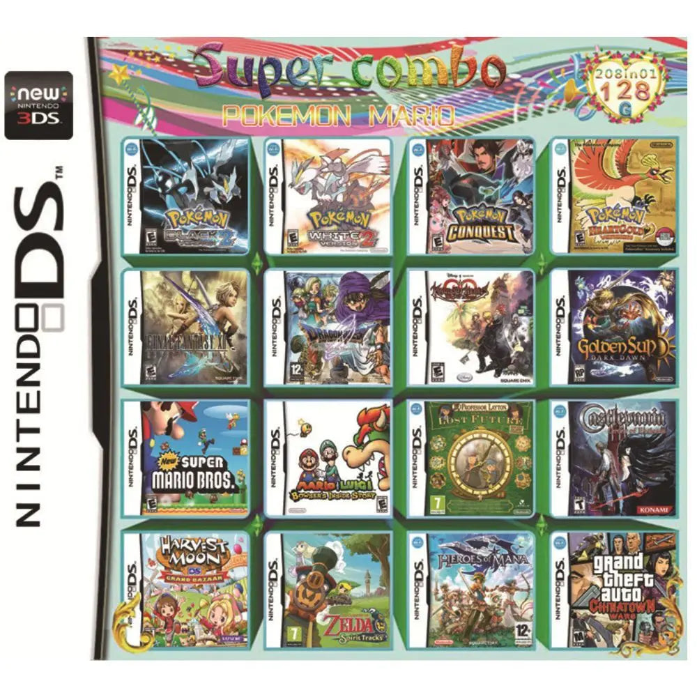 3DS NDS Game Card Combined Card 23 In 1 NDS Combined Card NDS Cassette 482 IN1 280 4300 0