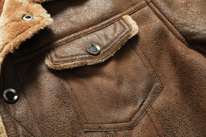 Winter Men Suede Leather Coat High-quality Male Thicken Warm Jacket Youth Fashion Casual Coat Men Clothing Mens Leather Jacket