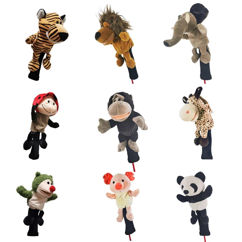 Cute cartoon animals Golf Club Head Covers Wood Head covers Driver Cover Plush doll protective cover