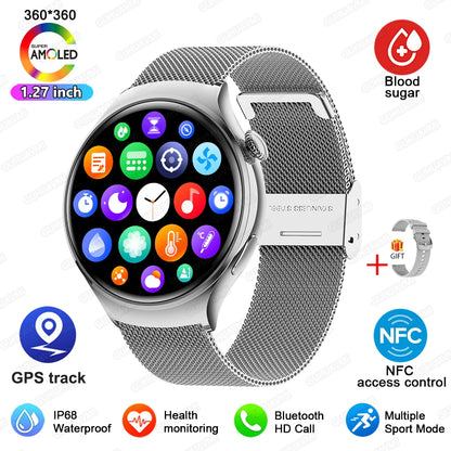 2024 New  For Huawei IOS GPS Track Smart Watch Women HD Screen Heart rate NFC Bluetooth Call Waterproof Blood Sugar Smartwatches