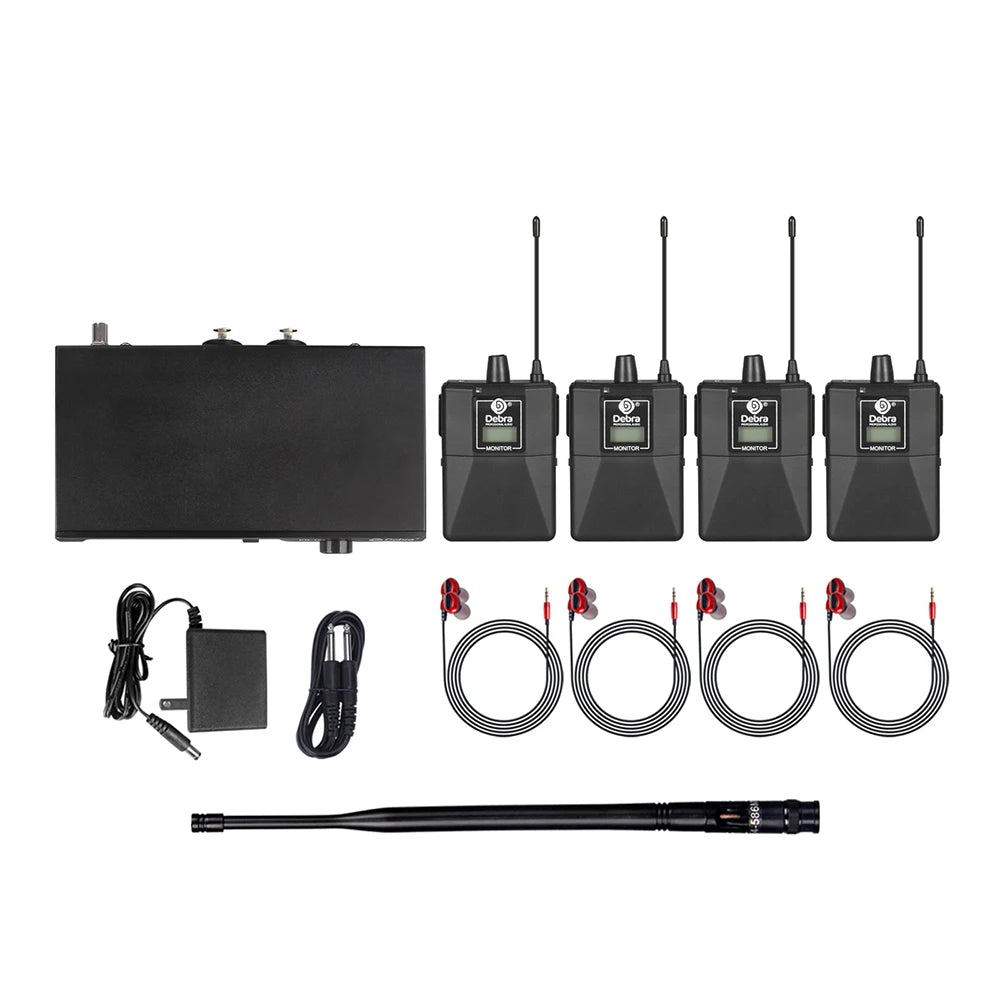 Debra ER102 UHF In Ear Monitor Wireless System With Multiple Professional Transmitter For Small Concerts And Home Theater.