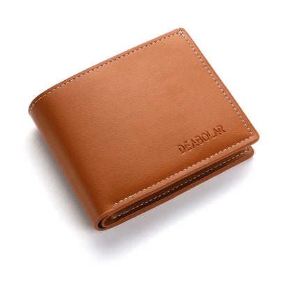 Pu Leather Men Short Wallet Thin Style Folding Young Men Credit Card Holder Wallet