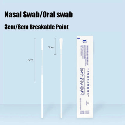 100 PCS Flocked Cotton Disposable Nasal Swabs Specimen Collection Swab Nasopharyngeal Oral Swab Test Laboratory Oral Swab