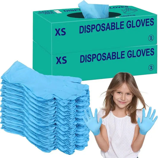 Kids Disposable Nitrile Gloves for 7-14 Years Latex & Powder Free Children Cleaning Gloves for Crafting Painting Playing Cooking