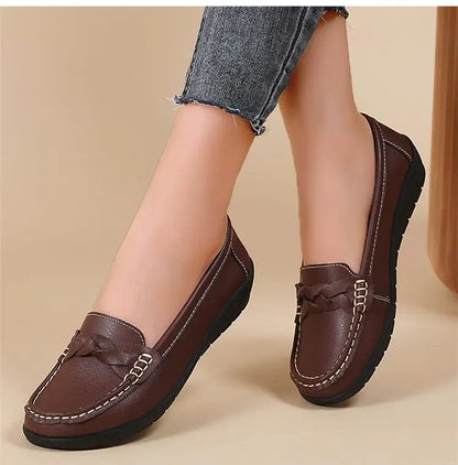 Women Flats Genuine Leather Fashion Tenis Flat Shoes Moccasins Women Shoes Slip On Women's Shoes Oxford Plus Size Zapatos Mujer