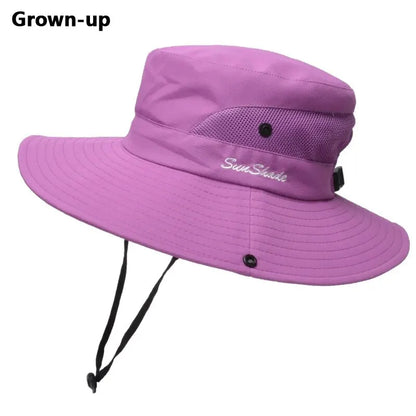 Xinbaoguan 100% Polyester 9002 Summer Outdoor Sun Hat, Breathable Sun Hat, Folding Sun Hat, Female Ponytail Hole Fisherman Hat