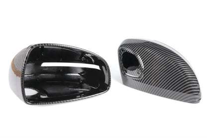 Mirror Cover For Audi TT TTS TTRS MK2 (8J) R8 (42) 2007-2014 Carbon Fiber Look/Gloss Black Exterior Rear View Cap Replacement