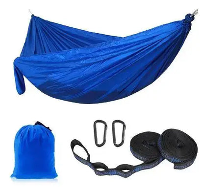 Single Person Portable Outdoor Camping Hammock With Nylon Color Matching Hammock High Strength Parachute Fabric Hanging Bed