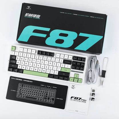 AULA F87 Mechanical Keyboard 2.4G/USB/Bluetooth 3 Mode Wireless Gaming Keyboard 87 Keys Hotswap RGB Gasket Keyboard