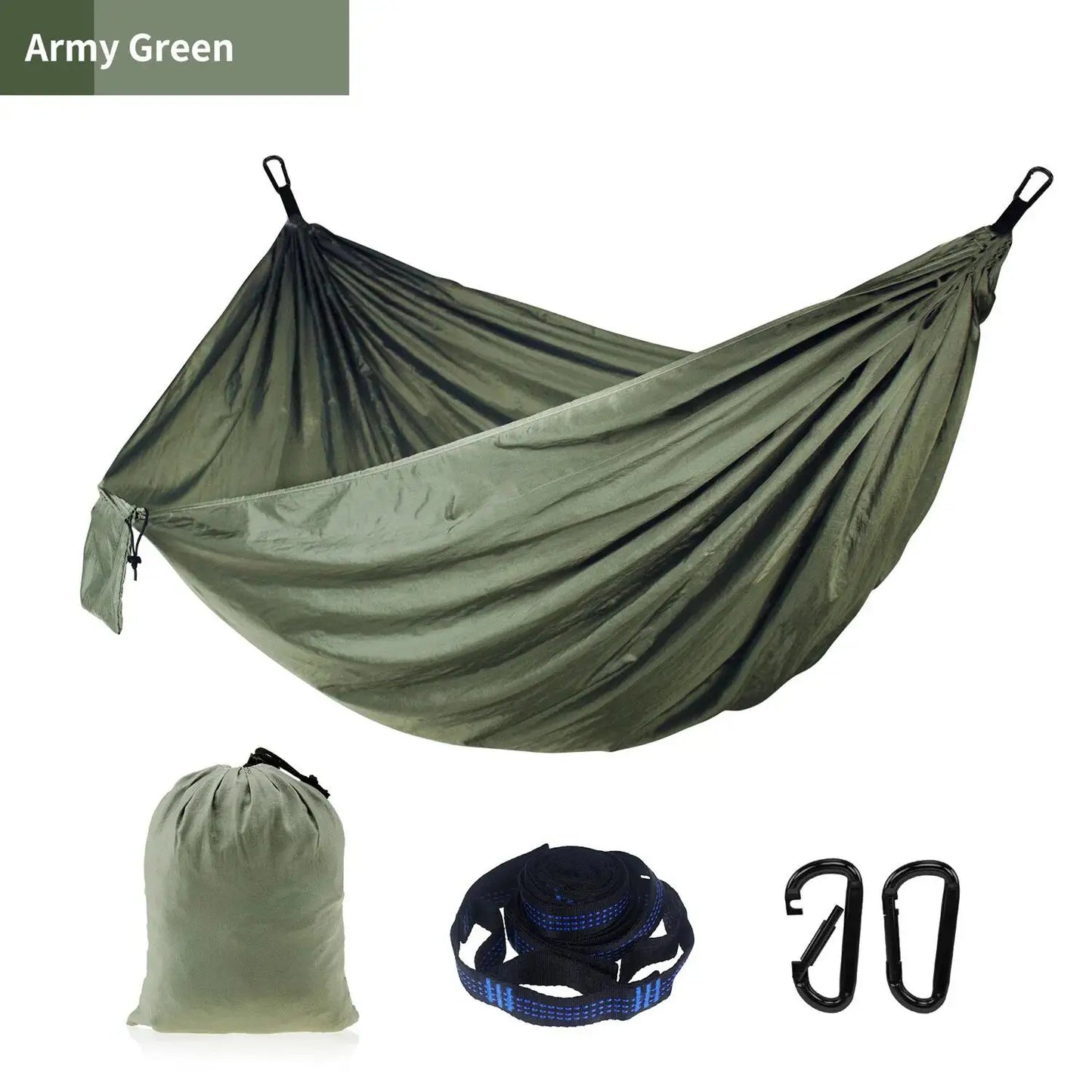 Single Person Portable Outdoor Camping Hammock With Nylon Color Matching Hammock High Strength Parachute Fabric Hanging Bed