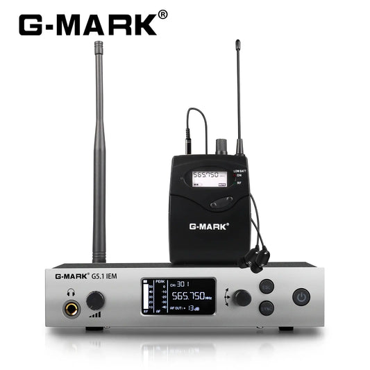 Wireless In Ear Monitor System G-MARK G5.1IEM UHF Mono Single Channel Frequencies Selecable For Singer Stage Performance DJ